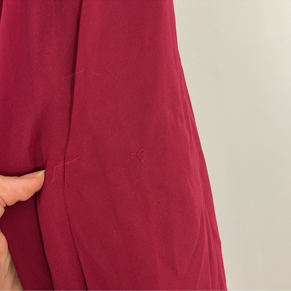 Azazie audrianna burgundy Maxi dress Formal Evening Bridesmaid - Picture 10 of 13